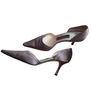 RICKARD SHAH Italian Luxury Heels MINK SILKY GRAY TAUPE BROWN OLD MONEY Quiet